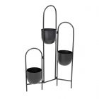 FLOERO pat de flori din metal negru 49x14x80 cm