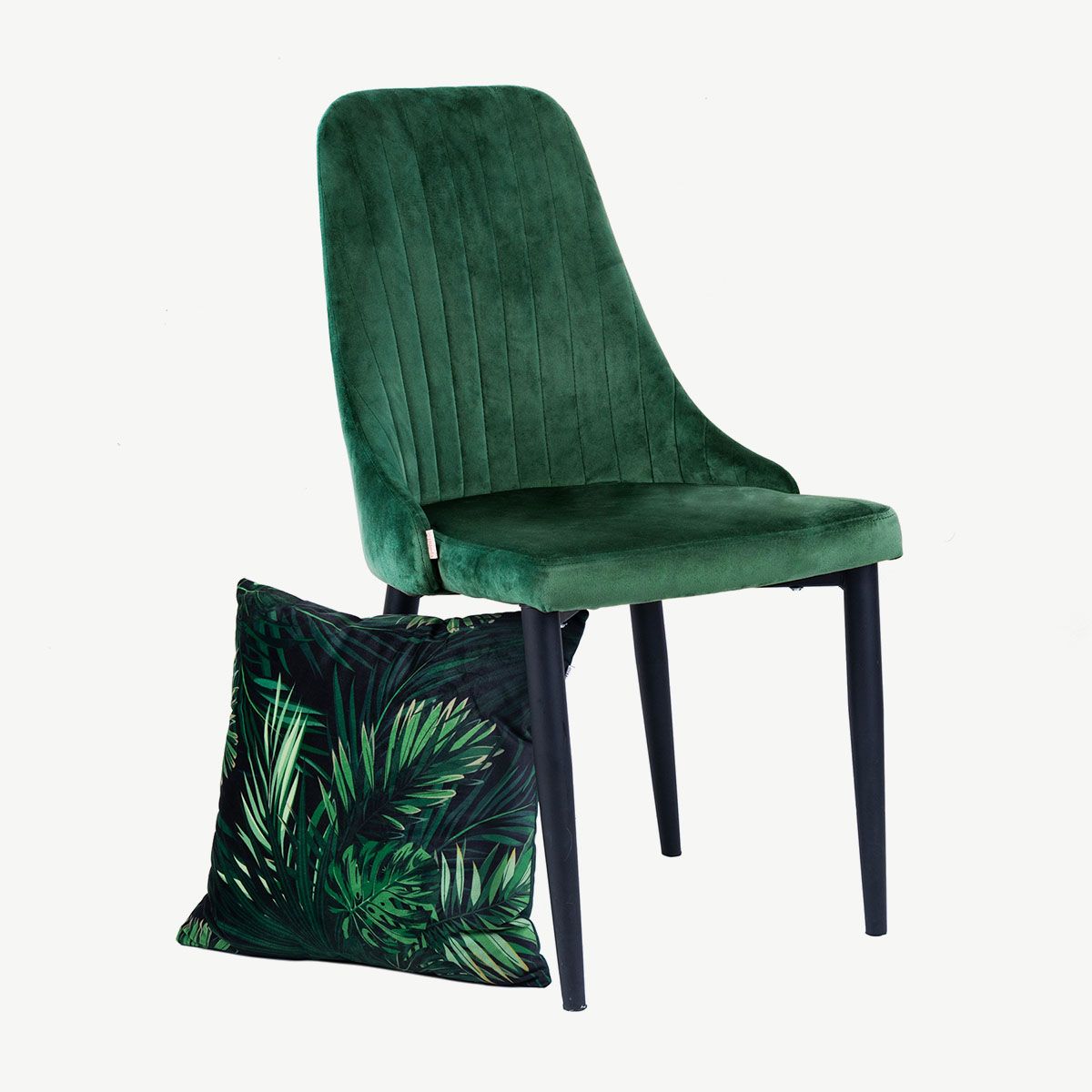 Scaun LOUIS cu catifea verde 44x59x88 cm