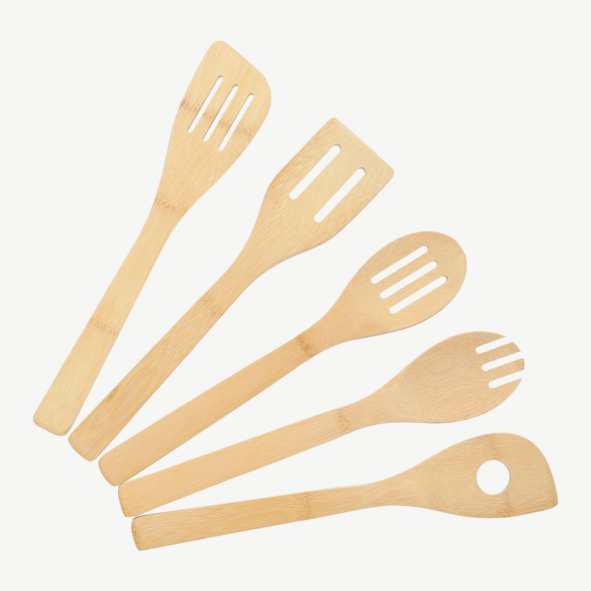 Set de spatule de bucătărie BAMBOU din lemn cu dungă neagră 5 buc. 30x6 cm