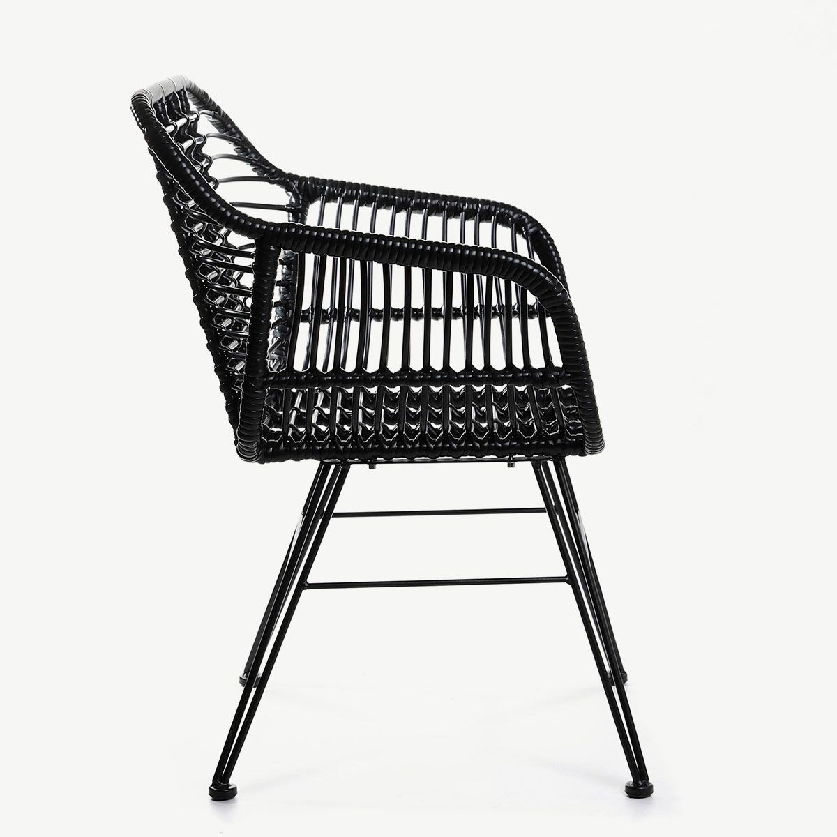 Scaun JARDIN împletit negru 56x42x82 cm