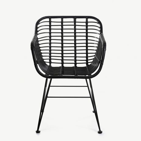 Scaun JARDIN împletit negru 56x42x82 cm