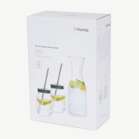 Carafă SOMA SUMMER cu pahare de 1 l