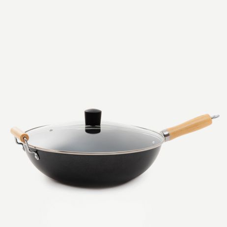 Wok SYDNEY cu mâner din lemn 32 cm