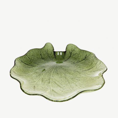 Tavă decorativă ASALI din sticlă verde 27,5x3 cm