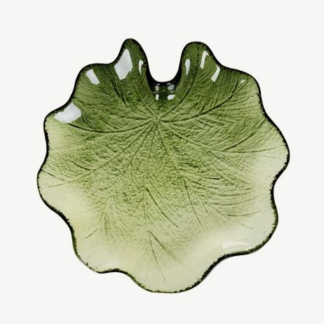 Tavă decorativă ASALI din sticlă verde 27,5x3 cm