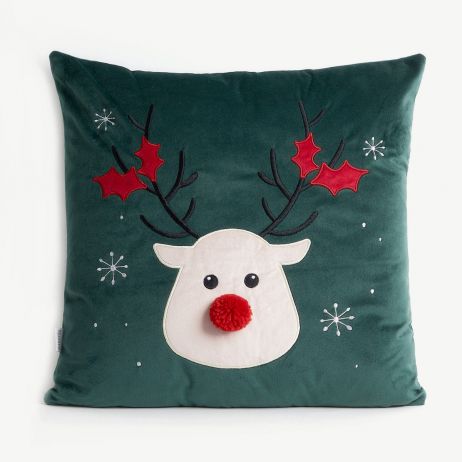 Față de pernă REINDEER verde 45x45 cm